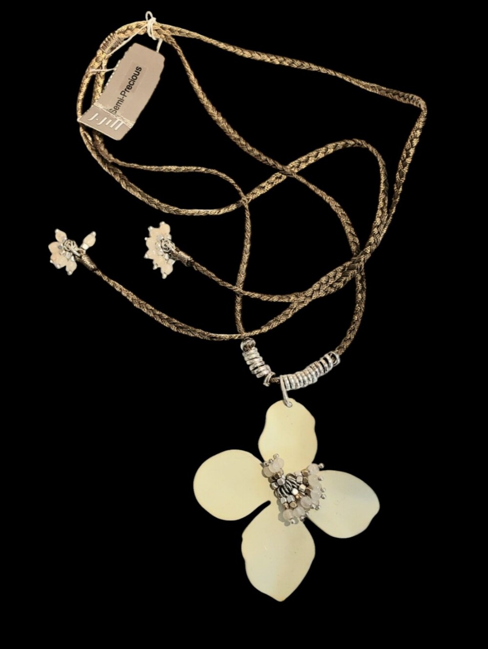 J. Jill Enamel Flower Bead Statement Necklace